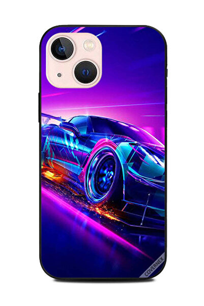 Covernex غطاء حماية لهاتف Apple iPhone 13 Mini أزرق سيارة إضاءة وردية