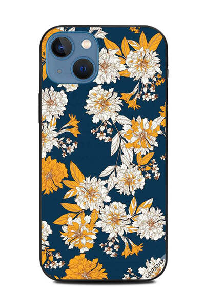 Covernex غطاء حماية لهاتف Apple iPhone 13 بنقشة زهور وأوراق صفراء وبيضاء