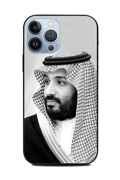 Covernex غطاء حماية لهاتف أبل آيفون 13 برو ماكس صورة محمد بن سلمان بالأبيض وا...