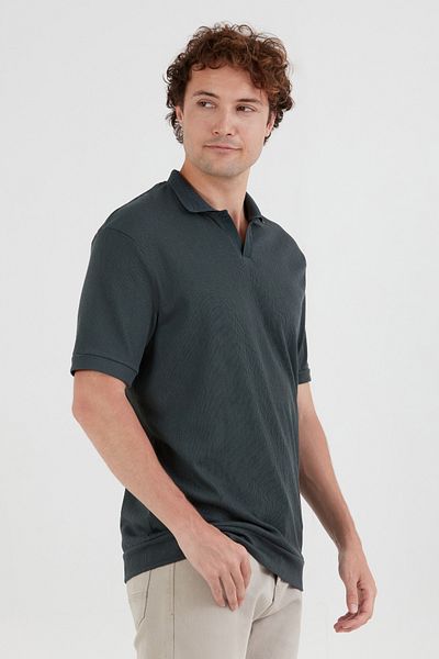 Fulla Moda Tricou de bază din jacquard cu gât polo