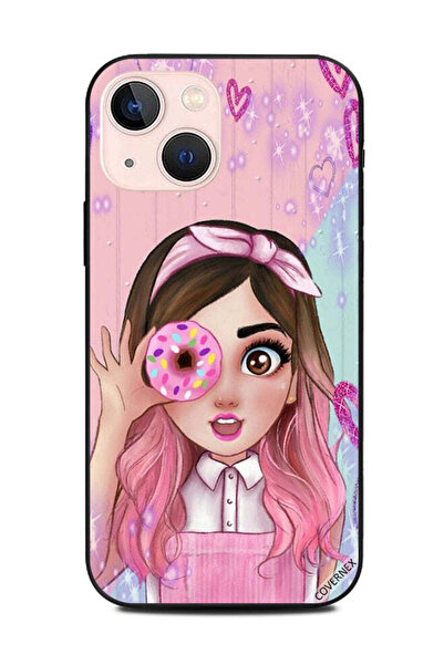 Covernex غطاء حماية لهاتف Apple iPhone 13 Mini فتاة صغيرة لطيفة تحمل دونات