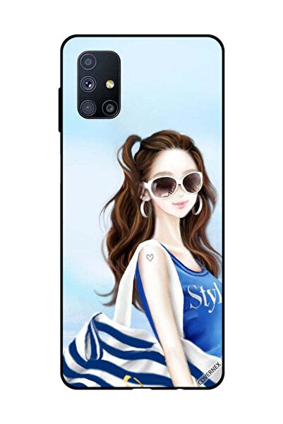 Covernex غطاء حماية لهاتف سامسونج جالاكسي M51 - أزرق، بتصميم قميص