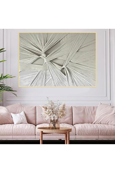 4gdran لوحة جداربة قماشية مطبوعة بتصميم اللوحة الجبسية مع برواز ذهبي مجوف