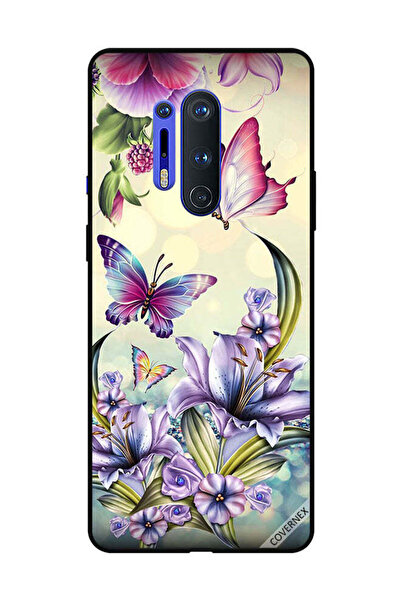 Covernex غطاء حماية لهاتف OnePlus 8 Pro بنقشة زهور أرجوانية وفراشات