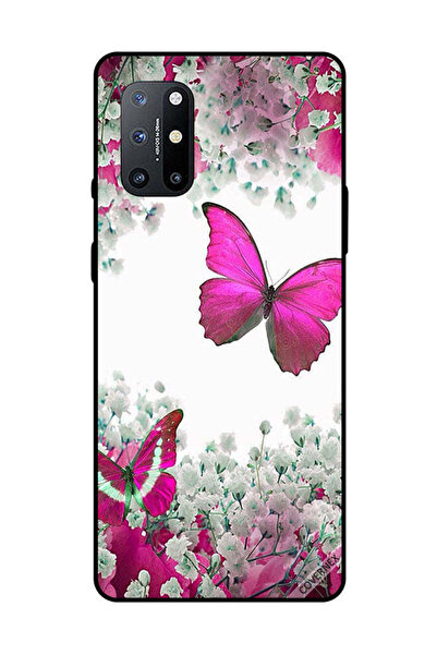 Covernex غطاء حماية لهاتف OnePlus 8T - فراشات وردية داكنة وزهور بيضاء