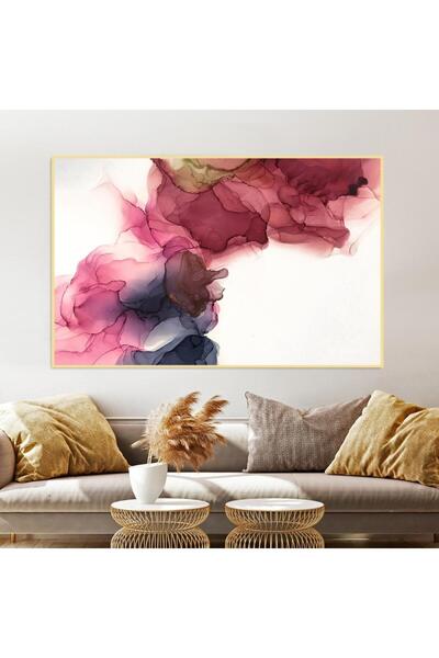 SND لوحة قماشية بتصميم الفن التجريدي مع برواز ذهبي مجوف