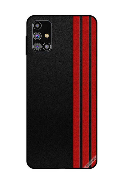Covernex غطاء حماية لهاتف سامسونج جالاكسي M31s بثلاثة خطوط عمودية حمراء