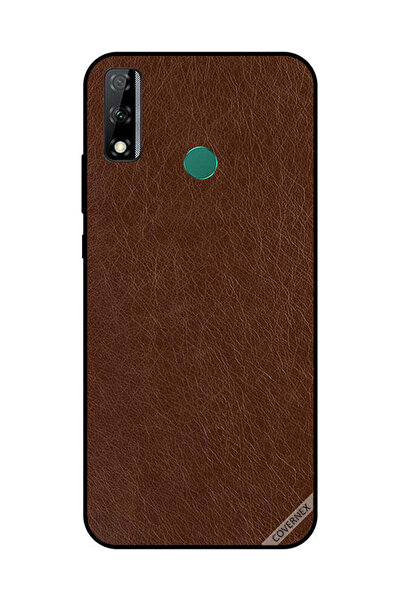Covernex غطاء حماية لهاتف هواوي Y8S بنمط جلدي بني داكن