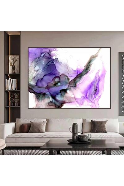 SND لوحة قماشية بتصميم الفن التجريدي مع برواز شامبين مجوف