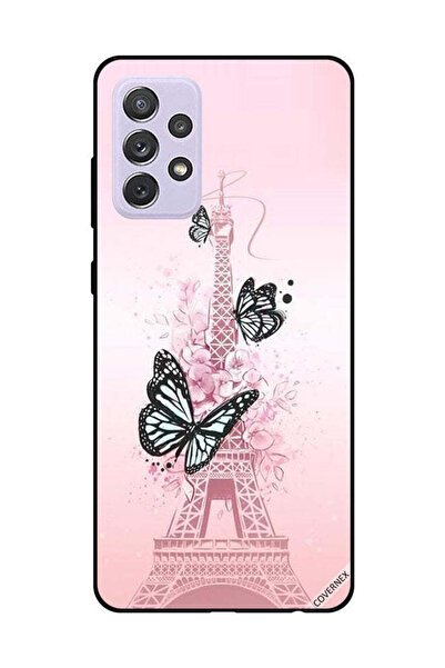 Covernex غطاء حماية لهاتف سامسونج جالاكسي A72 برسومات فراشات سوداء على برج إيفيل
