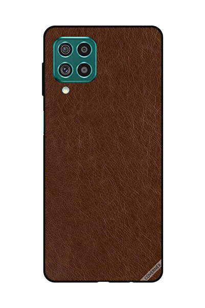 Covernex غطاء حماية لهاتف سامسونج جالاكسي M62/F62 بنقشة جلد بني داكن