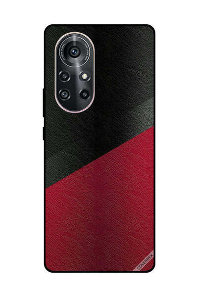 Covernex غطاء حماية لهاتف هواوي نوفا 8 برو 5G بنمط جلدي أسود وأحمر