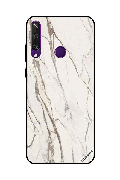 Covernex غطاء حماية لهاتف هواوي Y6P بنمط رخامي أبيض متشقق