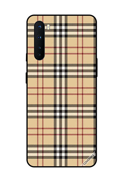 Covernex غطاء حماية لهاتف OnePlus Nord بخطوط حمراء وسوداء على القماش