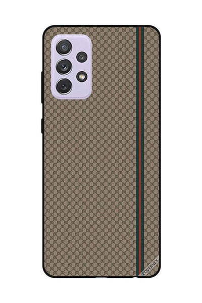 Covernex غطاء حماية لهاتف سامسونج جالاكسي A52 بخطوط حمراء وخضراء على نمط بني