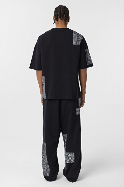 VAMOSCLO Σετ αθλητικής φόρμας oversized με έθνικ σχέδια μαύρο