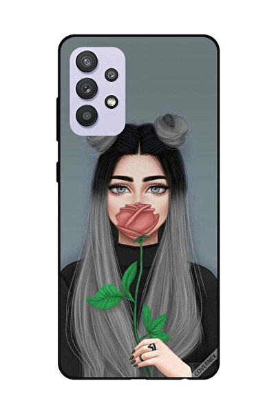 Covernex غطاء حماية لهاتف سامسونج جالاكسي A32 5G، فتاة لطيفة تخفي فمها على شك...