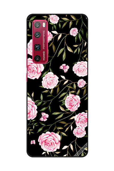 Covernex غطاء حماية لهاتف هواوي نوفا 7 برو - ورود وردية في باقات من الأوراق ا...