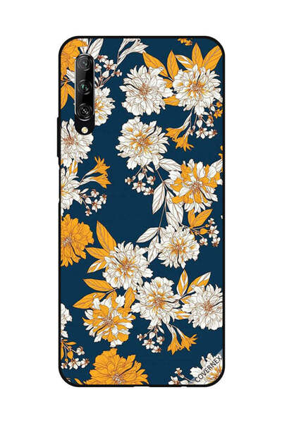 Covernex غطاء حماية لهاتف هواوي Y9S بنقشة زهور وأوراق صفراء وبيضاء