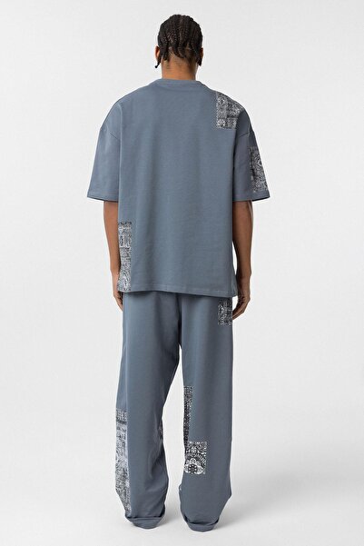 VAMOSCLO Σετ αθλητικής φόρμας oversized με έθνικ σχέδια καπνιστό