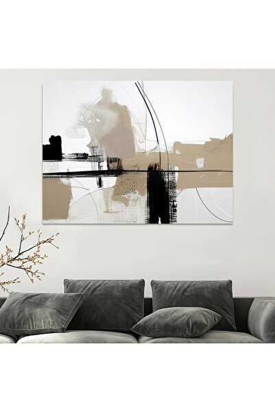 SND لوحة قماشية بتصميم الفن التشكيلي مع برواز خشبي مخفي