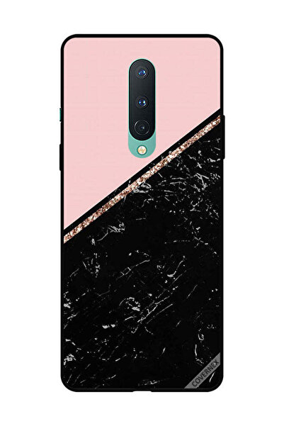 Covernex غطاء حماية لهاتف OnePlus 8 - رخامي أسود وشريط ذهبي