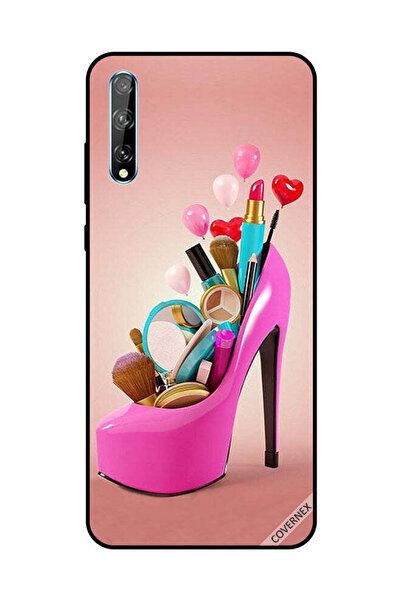 Covernex غطاء حماية لهاتف هواوي Y8P/P Smart S حذاء وردي مع أدوات مكياج