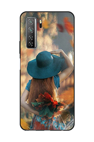 Covernex غطاء حماية لهاتف هواوي نوفا 7SE/P40 لايت 5G، فتاة قبعة تخفي أوراق الحب