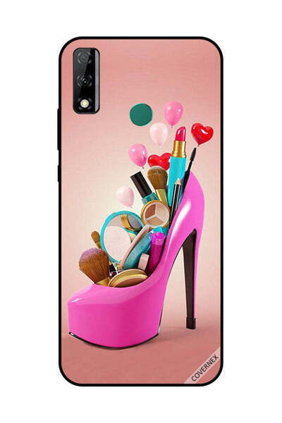 Covernex غطاء حماية لهاتف هواوي Y8S حذاء وردي مع أدوات مكياج