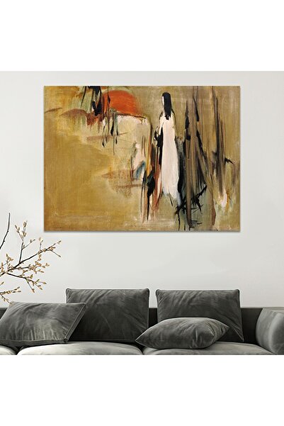 SND لوحة قماشية بتصميم الفن التشكيلي مع برواز خشبي مخفي