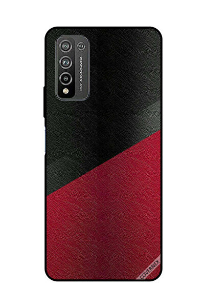 Covernex Protective Case Cover For Honor 10X Lite Black & Red Leather Pattern