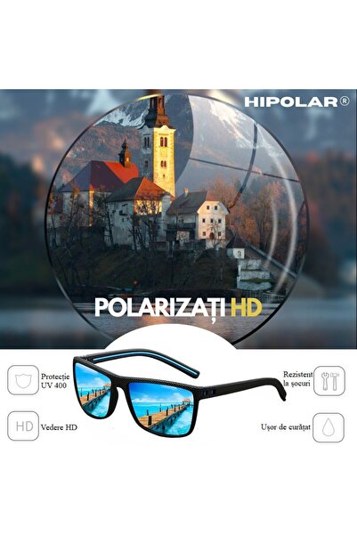 Hipolar Ochelari de Soare Polarizati, HIPOLAR ®, Clasa 3, Lentila Albastru Oglinda HD22, UV400, cu Carcasa