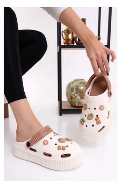 ÇEÇEN HOME High Sole Full Orthopedic Removable Insole Nurse Doctor Seaside Slippers