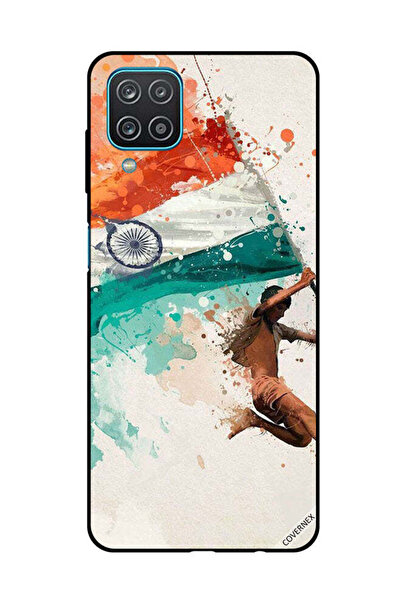 Covernex غطاء حماية لهاتف سامسونج جالاكسي A12/M12 يحمل علم الهند أثناء الطيران