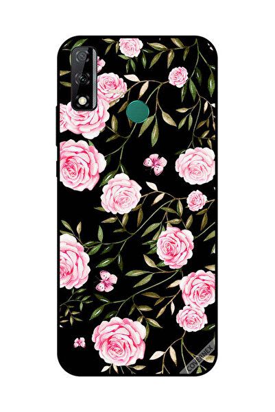 Covernex غطاء حماية لهاتف هواوي Y8S ورود وردية في باقات من الأوراق الصغيرة