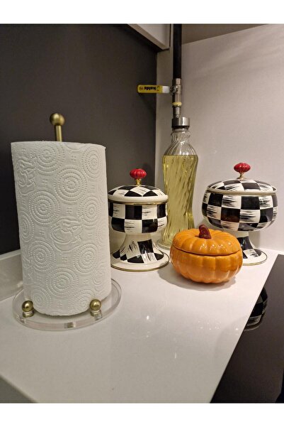 HİD DESIGN حامل مناشف ورقية من البليكسي مطفي ذهبي