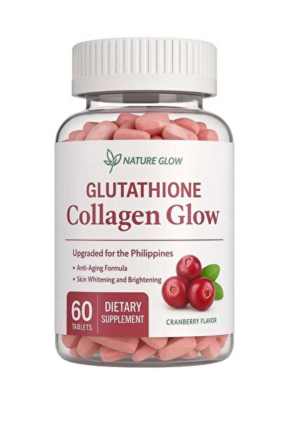 GLUTATHIONE جلوتاثيون كولاجين جلو الطبيعي | 60 قرصًا | بنكهة التوت البري | مض...