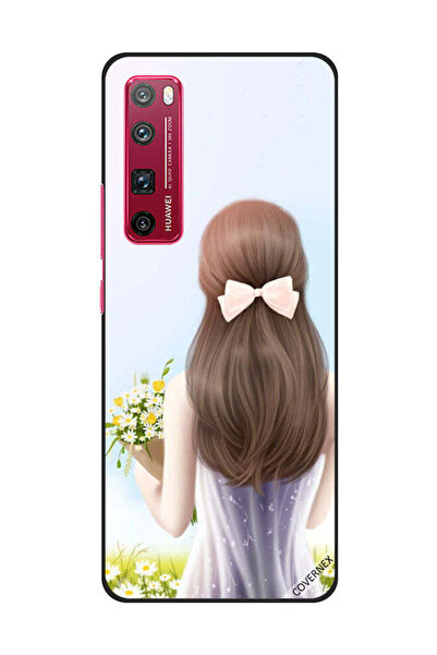 Covernex غطاء حماية لهاتف هواوي نوفا 7 برو - فتاة جميلة تحمل الزهور