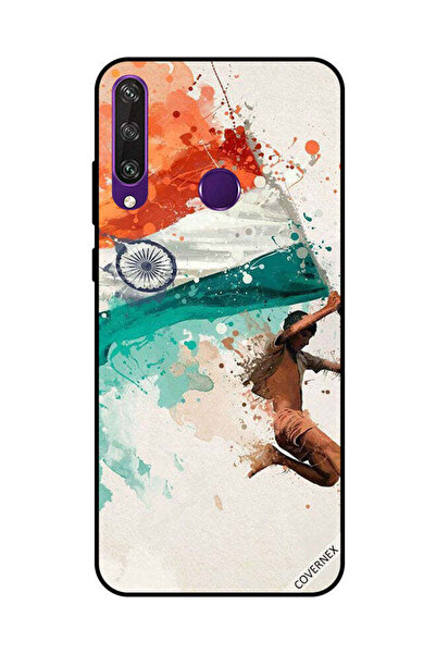Covernex غطاء حماية لهاتف هواوي Y6P يحمل علم الهند أثناء الطيران