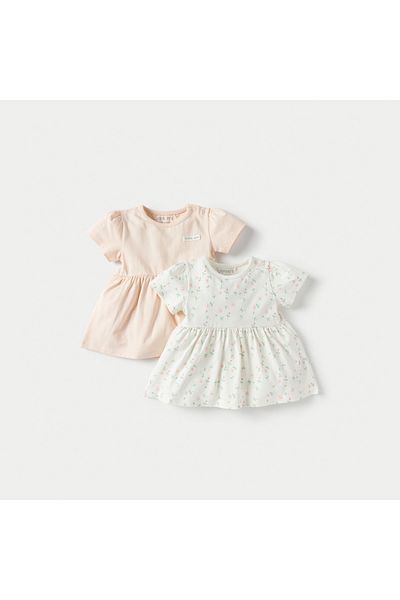 Juniors Assorted A-line Dress with Round Neck - Set of 2
