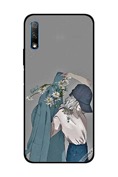 Covernex غطاء حماية لهاتف Honor 9X بتصميم فتاة ترتدي معطفًا مزهرًا