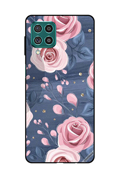 Covernex غطاء حماية لهاتف سامسونج جالاكسي M62/F62 بنقشة ورود وردية وأوراق رما...