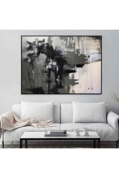 SND لوحة قماشية بتصميم الفن التجريدي مع برواز أسود مجوف