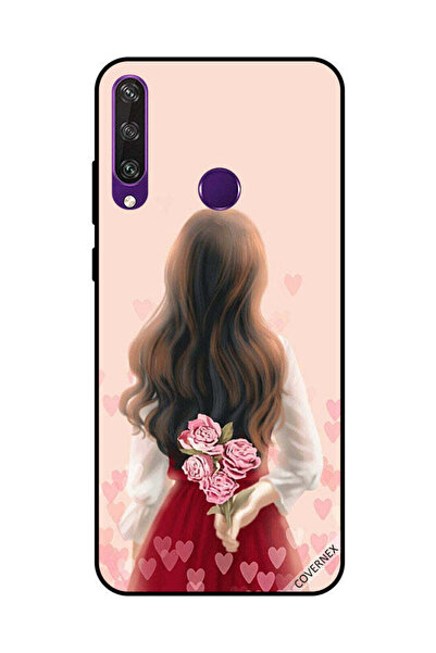 Covernex غطاء حماية لهاتف هواوي Y6P فتاة تخفي الزهور
