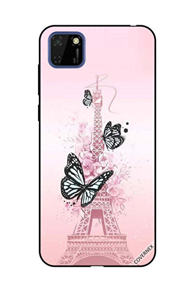 Covernex غطاء حماية لهاتف هواوي Y5P برسومات فراشات سوداء على برج إيفيل