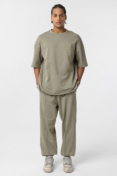 VAMOSCLO Oversize Printed Tracksuit Set Khaki