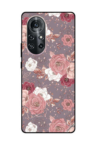 Covernex غطاء حماية لهاتف هواوي نوفا 8 برو 5G، لون الشوكولاتة، بنقشة زهور