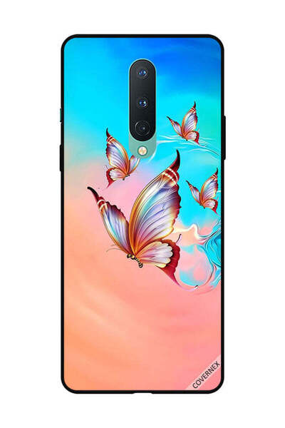 Covernex غطاء حماية لهاتف OnePlus 8 - فراشات تحلق فوق لون الطلاء