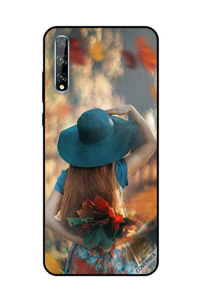 Covernex غطاء حماية لهاتف هواوي Y8P/P Smart S، فتاة قبعة تخفي أوراق الحب