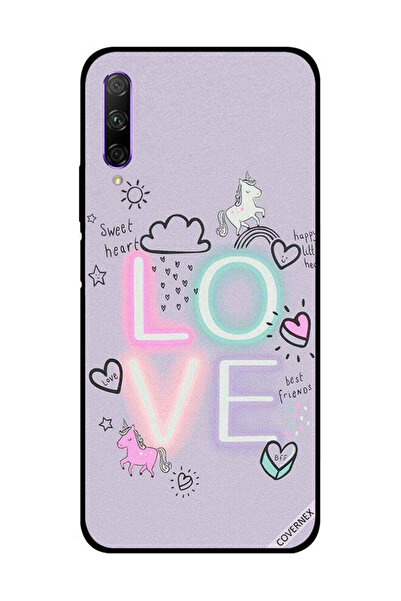 Covernex غطاء حماية لهاتف Honor 9X Pro - قلب حلو، حب، وحيد القرن